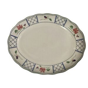 Nikko  Provincial Designs 12" Oval Serving Platter Floral Plate Japan